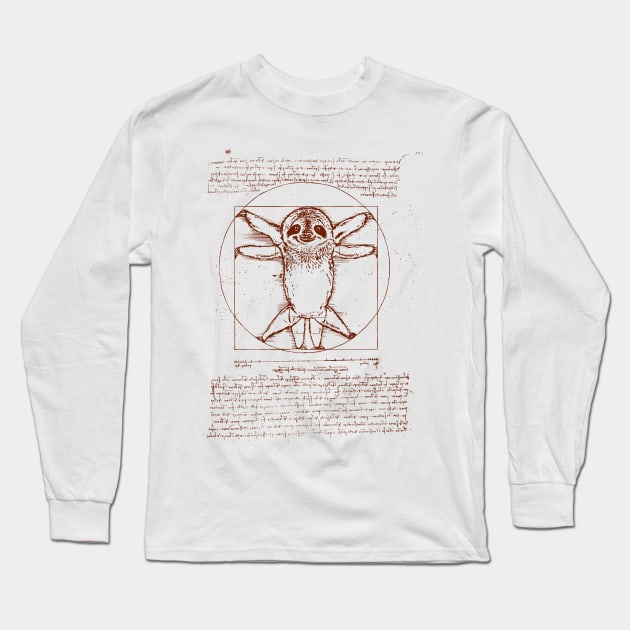 Vitruvian Sloth Long Sleeve T-Shirt by huebucket